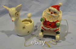 Holt Howard Santa With Sled & Reindeer Candle Holder -1959/1960