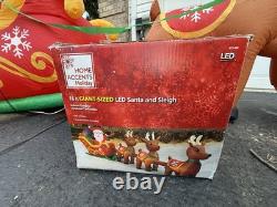 Home Accents Airblown Inflatable 16 ft Santa and Sleigh With Reindeer Gemmy