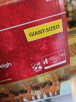 Home Accents Holiday 16 Ft Giant Santa Sleigh Reindeer Airblown Inflatable Gemmy