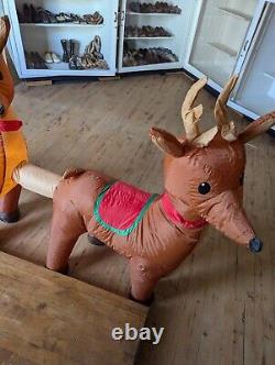 Home Accents Holiday 16 Ft Giant Santa Sleigh Reindeer Airblown Inflatable Gemmy