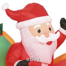 Home Accents Holiday 16 ft. Inflatable Airblown Santa in Sleigh with Reindeers