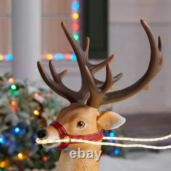 Home Accents Holiday 9 ft LED Santa Sleigh with Reindeer Freestanding Decor