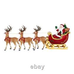 Home Accents Holiday 9 ft LED Santa Sleigh with Reindeer Freestanding Decor