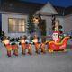 Home Accents Holiday Santa In Sleigh With Reindeer Scene