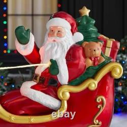 Home Depot 9 ft. Giant-Sized LED Santa's Sleigh with Reindeer Holiday USED 2025