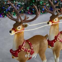 Home Depot 9 ft. Giant-Sized LED Santa's Sleigh with Reindeer Holiday USED 2025