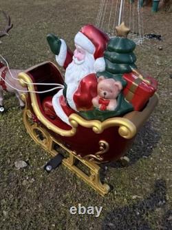 Home Depot 9 ft. Giant-Sized LED Santa's Sleigh with Reindeer Holiday USED 2025