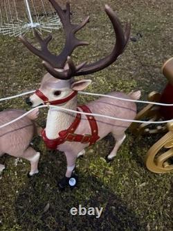 Home Depot 9 ft. Giant-Sized LED Santa's Sleigh with Reindeer Holiday USED 2025