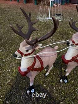 Home Depot 9 ft. Giant-Sized LED Santa's Sleigh with Reindeer Holiday USED 2025