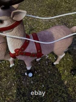 Home Depot 9 ft. Giant-Sized LED Santa's Sleigh with Reindeer Holiday USED 2025