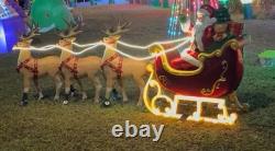 Home Depot 9 ft. Giant-Sized LED Santa's Sleigh with Reindeer Holiday USED 2025