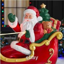 Home Depot 9 ft Giant Sized LED Santas Sleigh with Reindeer Holiday