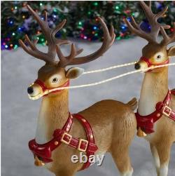 Home Depot 9 ft Giant Sized LED Santas Sleigh with Reindeer Holiday
