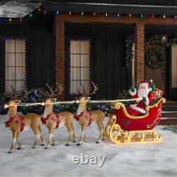 Home Depot 9 ft Giant Sized LED Santas Sleigh with Reindeer Holiday