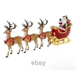 Home Depot 9 ft Giant Sized LED Santas Sleigh with Reindeer Holiday 2025 NIB