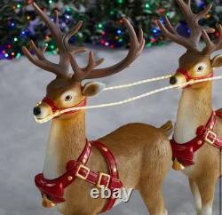 Home Depot 9 ft Giant Sized LED Santas Sleigh with Reindeer Holiday 2025 NIB