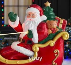 Home Depot 9 ft Giant Sized LED Santas Sleigh with Reindeer Holiday 2025 NIB