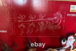 Home Depot 9 ft Giant Sized LED Santas Sleigh with Reindeer Holiday 2025 NIB