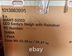 Home Depot 9 ft Giant Sized LED Santas Sleigh with Reindeer Holiday 2025 NIB