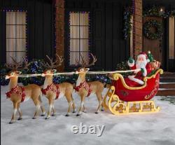Home Depot 9 ft Giant Sized LED Santas Sleigh with Reindeer Holiday 2025 New