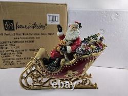 Home Interiors Porcelain Santa Sleigh 13 & Reindeer 11 2 Pc. 58118 58117 w Box