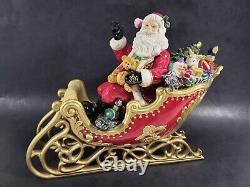 Home Interiors Porcelain Santa Sleigh 13 & Reindeer 11 2 Pc. 58118 58117 w Box