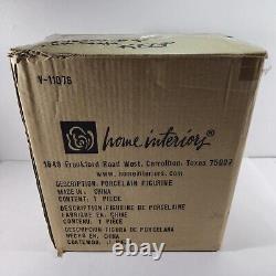 Home Interiors Porcelain Santa Sleigh 13 & Reindeer 11 2 Pc. 58118 58117 w Box