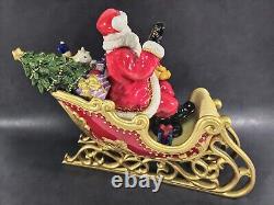 Home Interiors Porcelain Santa Sleigh 13 & Reindeer 11 2 Pc. 58118 58117 w Box