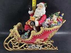 Home Interiors Porcelain Santa Sleigh 13 & Reindeer 11 2 Pc. 58118 58117 w Box