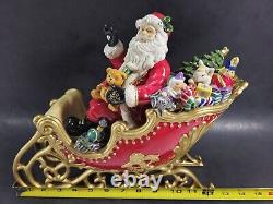 Home Interiors Porcelain Santa Sleigh 13 & Reindeer 11 2 Pc. 58118 58117 w Box