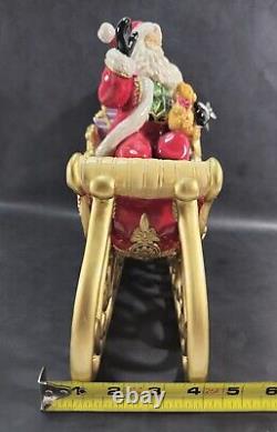 Home Interiors Porcelain Santa Sleigh 13 & Reindeer 11 2 Pc. 58118 58117 w Box