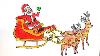 How To Draw A Christmas Santa Claus Riding Sleigh Santa And Reindeer