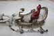 Hubley (1895- 1925) Cast Iron Santa In Sleigh Pulled By One Reindeer
