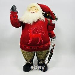 Huge Santa Claus Kirkland Signature 30 Woodland Reindeer Sweater Sled Toys