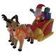 Inflatable Lighted Santa Sleigh With Reindeer 6 Feet Yard Decoration (as, A)