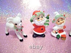 I? EX Vtg Napco Christmas Miniature SANTA SLEIGH REINDEER WREATH? VHTF