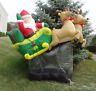 Inflatable Airblown Blow Up 8 Foot Flying Santa Claus Sleigh Reindeer Christmas