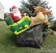Inflatable Airblown Blow Up 8 Foot Flying Santa Claus Sleigh Reindeer Christmas