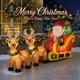 Inflatable Christmas Santa Sleigh With 2 Reindeer & Built-in Led Lights Outdoor