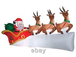 Inflatable Santa Claus in Sleigh Scene 68 Blow Up Christmas Yard Lawn Reindeer