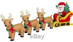 Inflatable Santa Sleigh Christmas Tree Reindeer 8ft Outdoor Yard Decor Pre-Lit