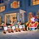 Inflatable Santa Sleigh With Reindeer Outdoor Lighted Christmas Yard Decor 10 Ft