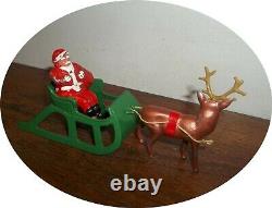 Inv747seldom Seen Reindeer Drawn Sleigh Rare Santabag Of Toys Barclay /manoil