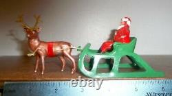 Inv747seldom Seen Reindeer Drawn Sleigh Rare Santabag Of Toys Barclay /manoil