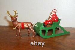 Inv747seldom Seen Reindeer Drawn Sleigh Rare Santabag Of Toys Barclay /manoil