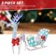 Iridescent Christmas Reindeer And Santa Sleigh Set Festive Holiday Decor Best