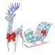 Iridescent Christmas Reindeer And Santa Sleigh Set, Lighted Christmas Yard De