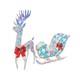 Iridescent Christmas Reindeer And Santa Sleigh Set, Lighted Christmas Yard De