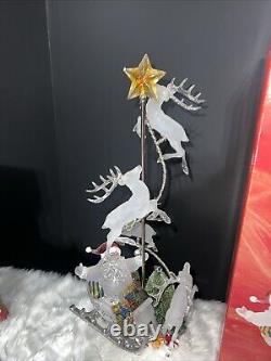 JC Penney SANTA'S SLEIGH & REINDEER Light-Up Color Change Christmas Decoration