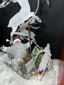 JC Penney SANTA'S SLEIGH & REINDEER Light-Up Color Change Christmas Decoration
